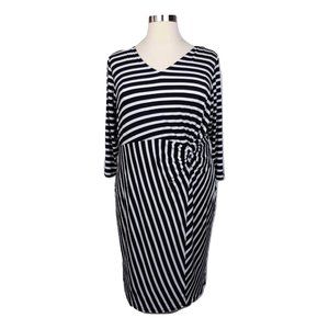 Lane Bryant 22/24 Stripe 3/4 Sleeve Sheath Dress